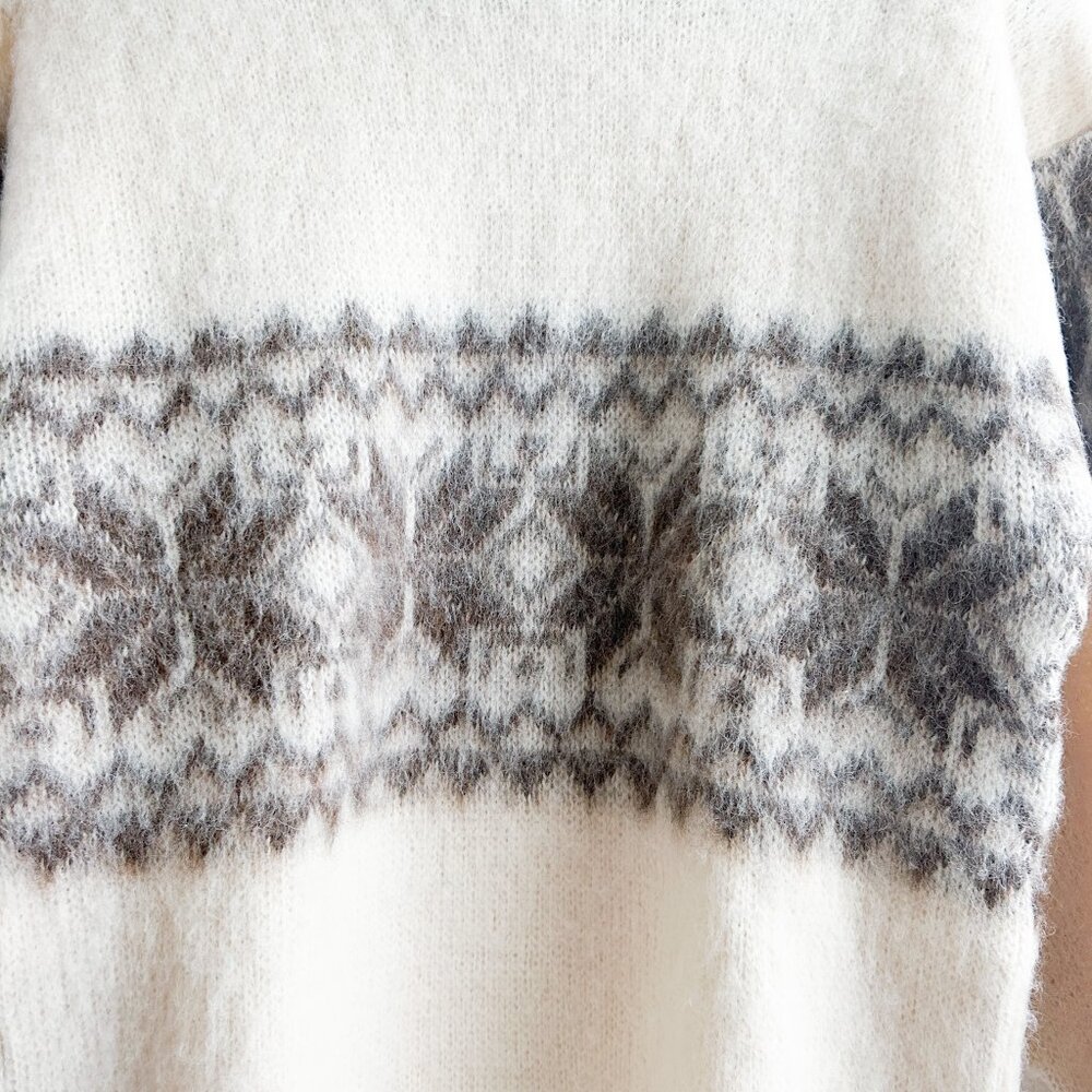 VINTAGE 70's  Yoke Icelandic Lopapeysa 100% Pure Wool and Mohair Sweater - Picture 7 of 9